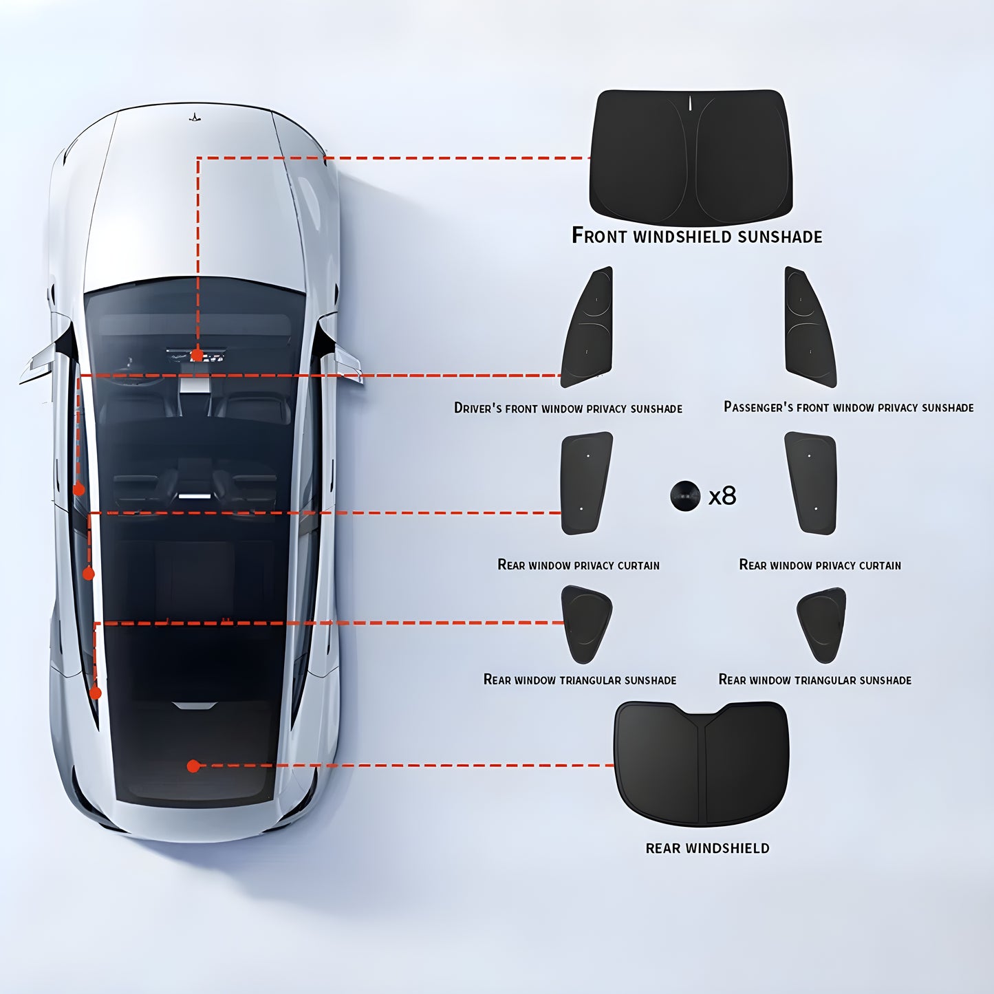 TESLAIMOD™ Privacy & Thermal Insulation Sunshade Curtains — for Tesla Model Y/3/X/S