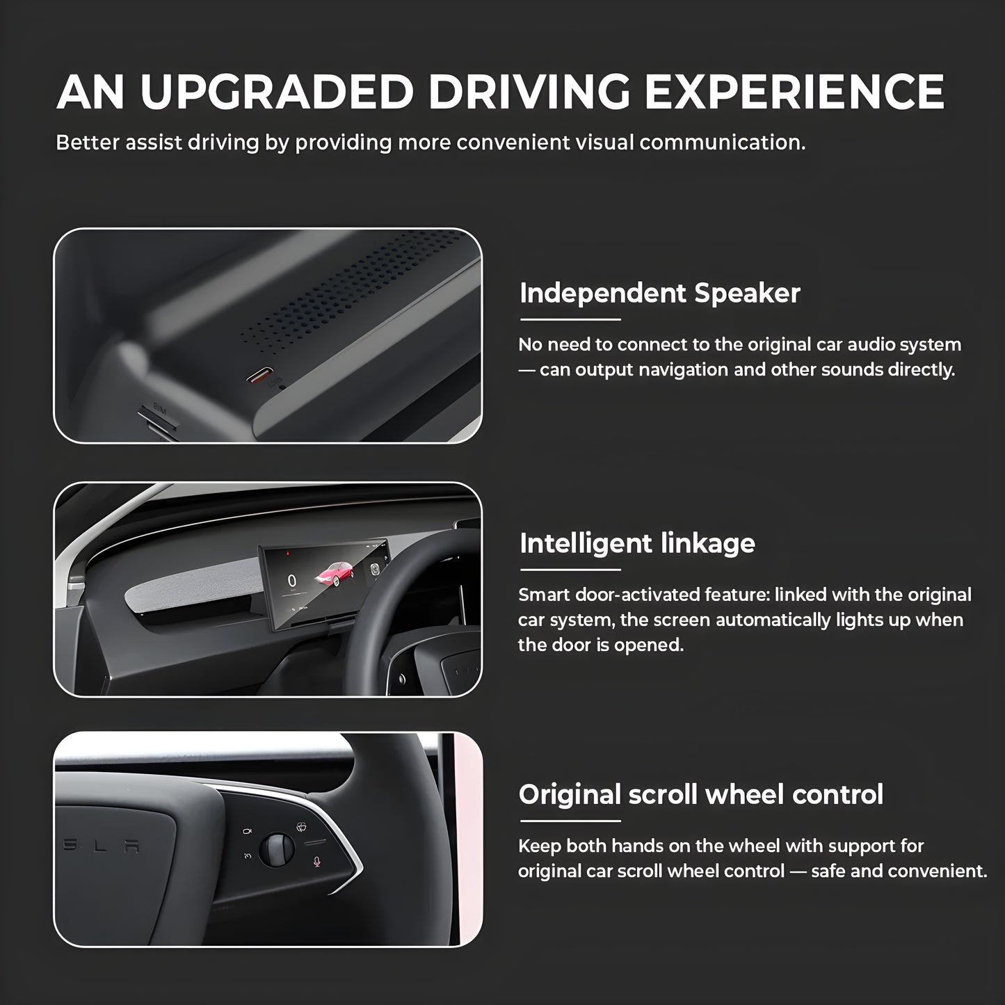 TESLAIMOD™ 8.9" Wireless CarPlay HUD for Model 3/Y