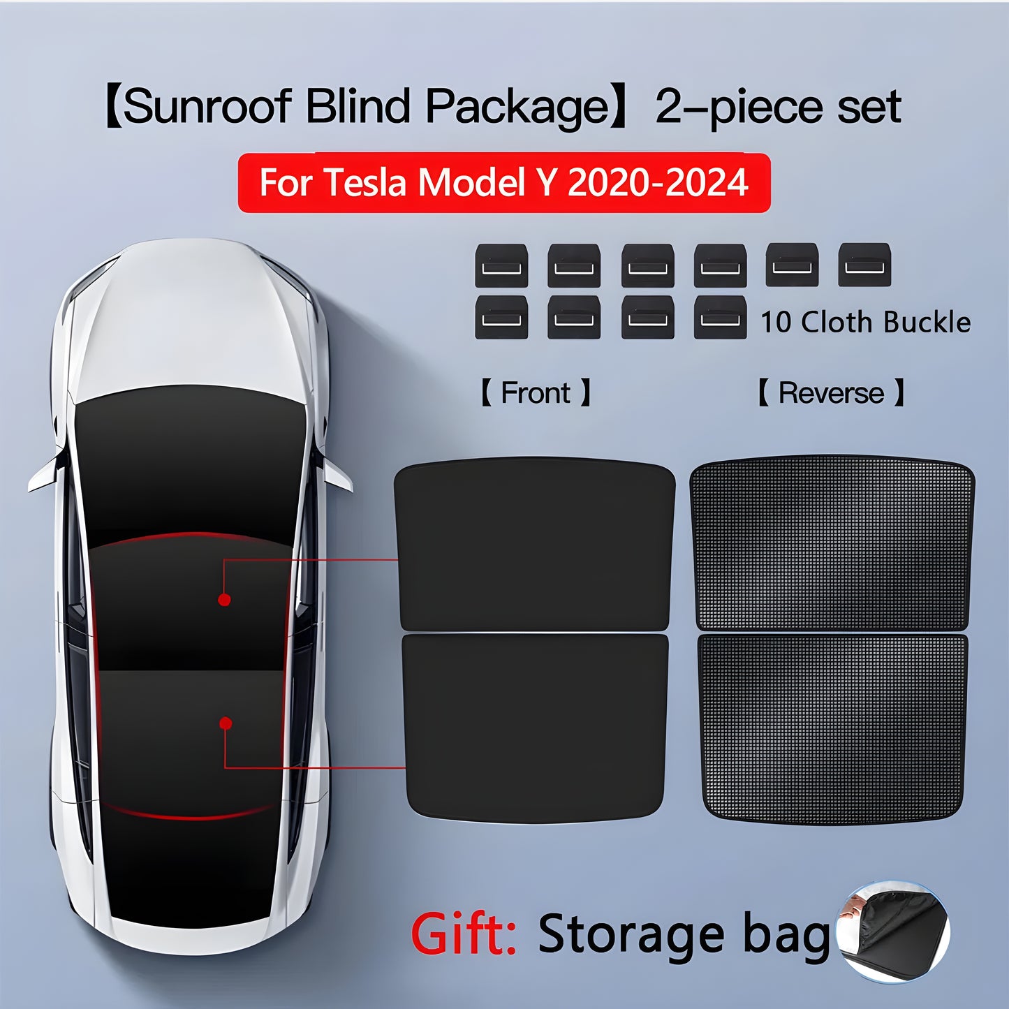 TESLAIMOD™ UltraFit Sunroof Sunshade — Model Y/ Model 3