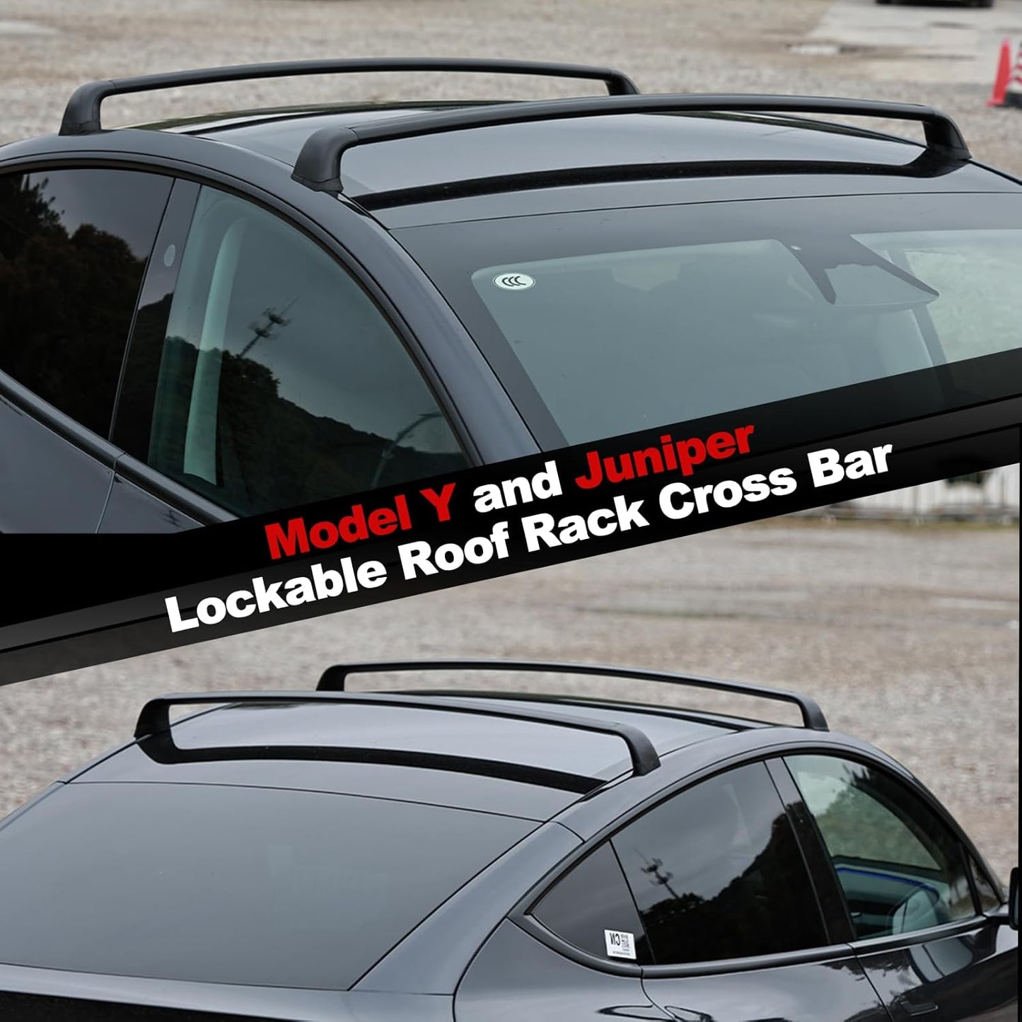 TESLAIMOD™ Aluminum Roof Rack Cross Bars - Anti-Theft Set for Model Y