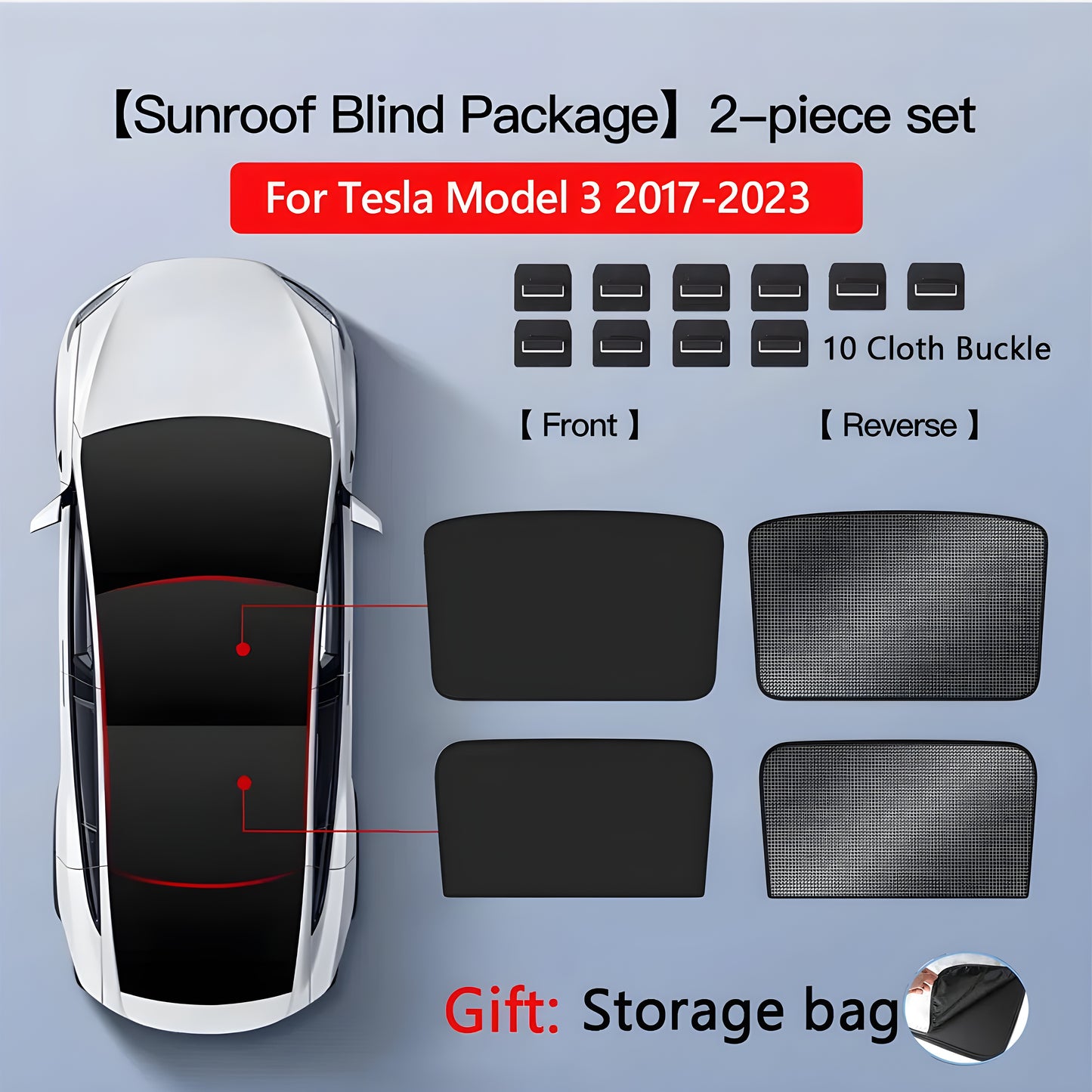 TESLAIMOD™ UltraFit Sunroof Sunshade — Model Y/ Model 3